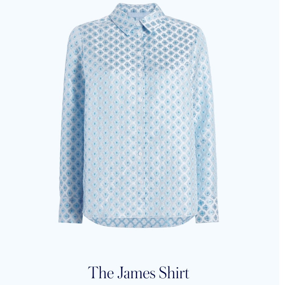 NWOT Hill House The James Shirt in Snowflake Blue
